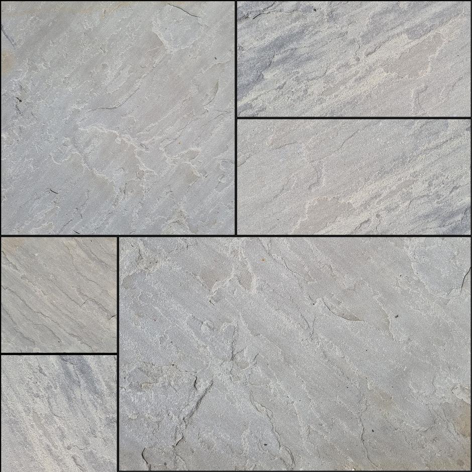 Havana Sagar Black Sandstone Paving natural stone patio pack grey paving slabs