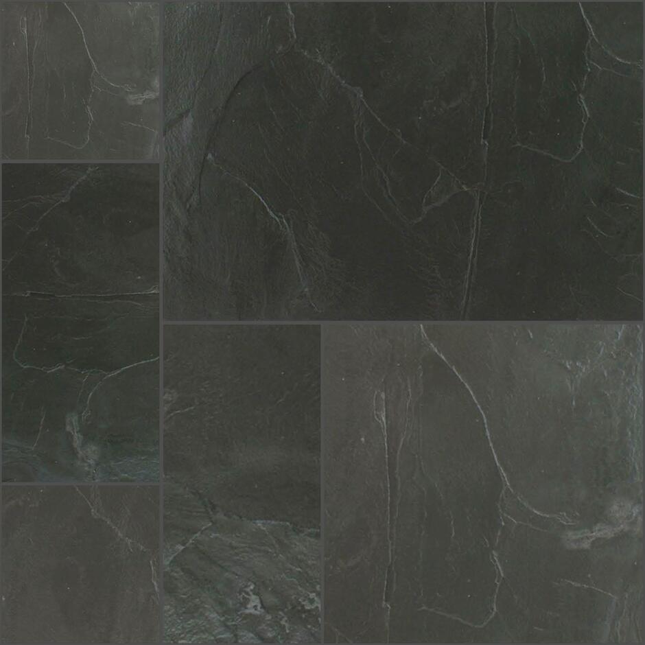 Black Slate Paving dry patio pack, dark grey paving slabs