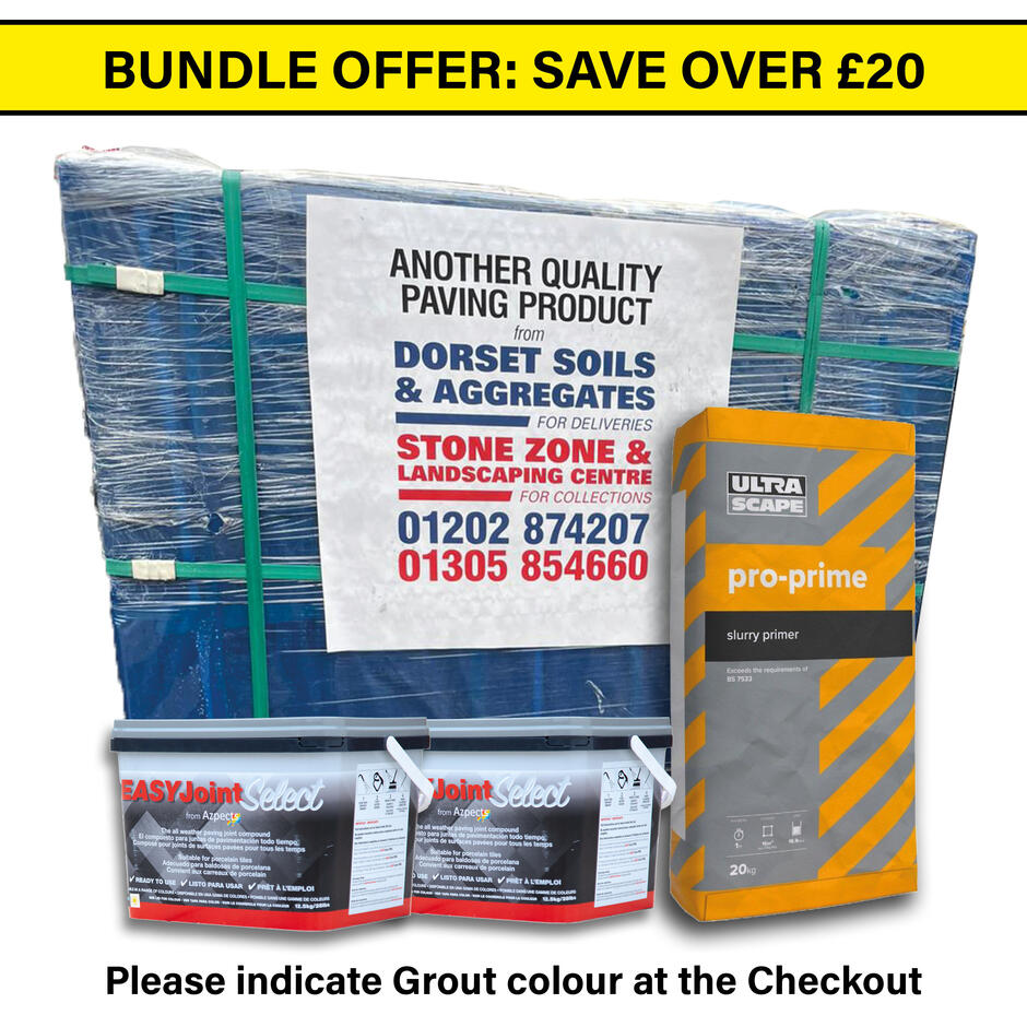 Porcelain paving bundle with primer and easyjoint select grout