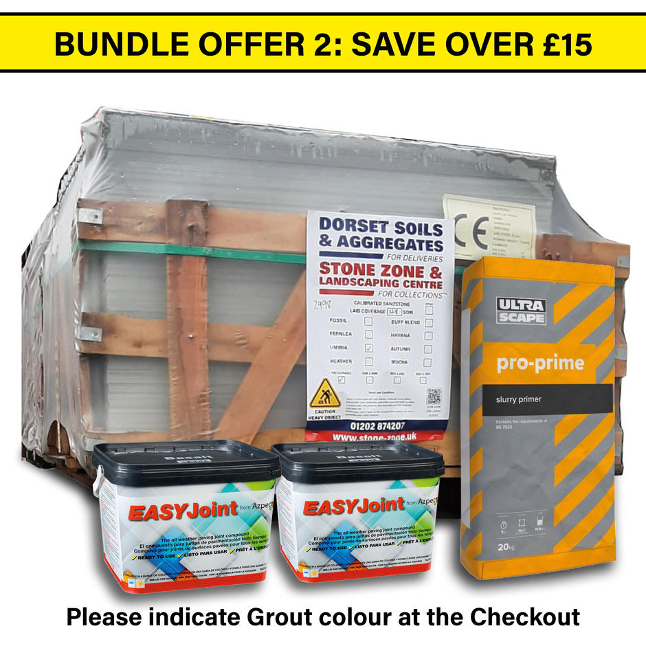 sandstone paving bundle offer with primer and easyjoint tubs