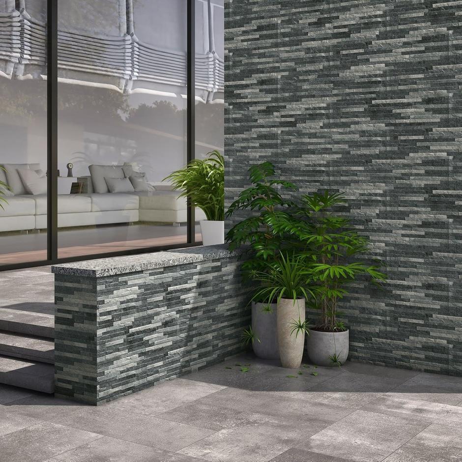 Wessex® Tungsten Porcelain Cladding dark grey, blac, silver cladding, walling for home and garden