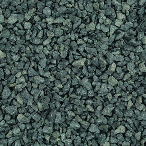 black basalt chippings 10mm up close dry