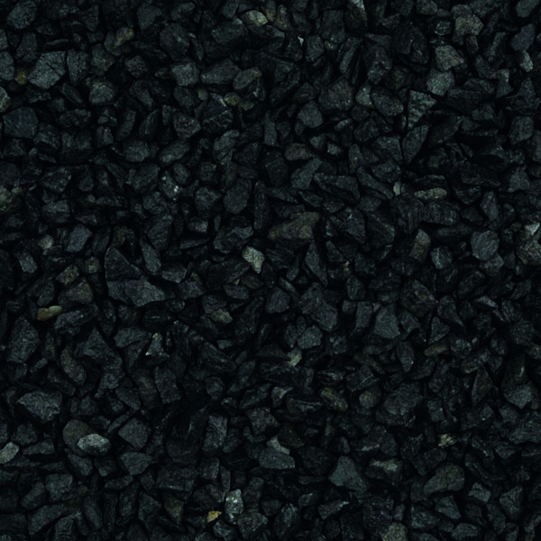 black basalt chippings 10mm up close wet