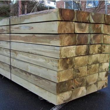 Pine Wooden Sleepers 2.4m x 195mm x 95mm stack