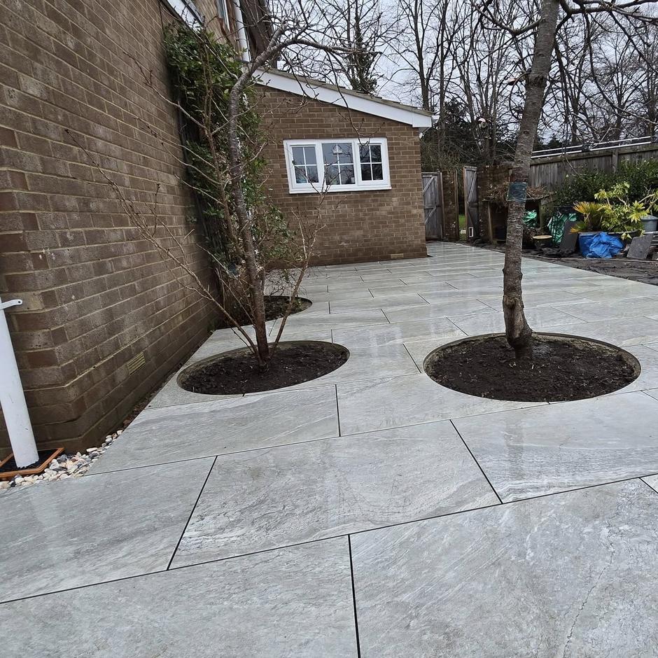 Celestial Storm dark grey Porcelain Paving slab