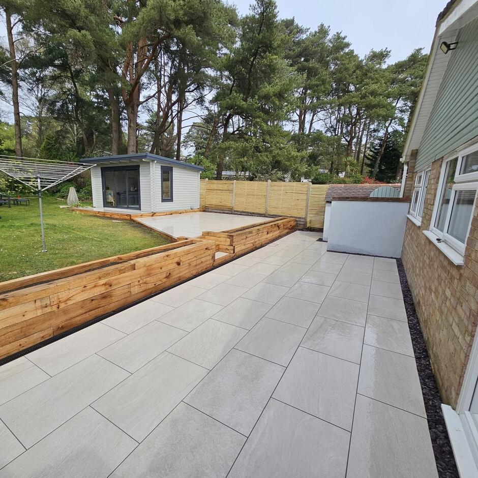 Pearl silver porcelain paving—where durability meets outdoor style.