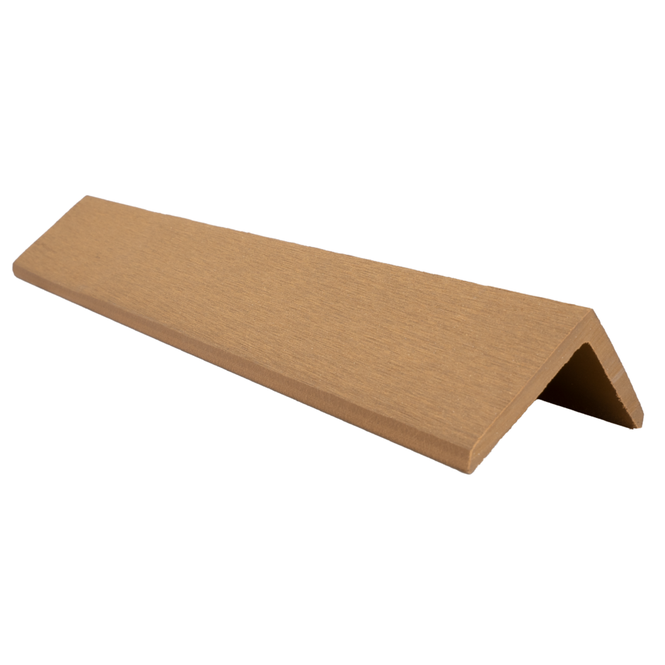 wessex verde composite decking, oak brown l-trim