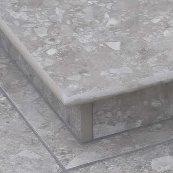 Terrazzano Blanco Porcelain Paving garden steps