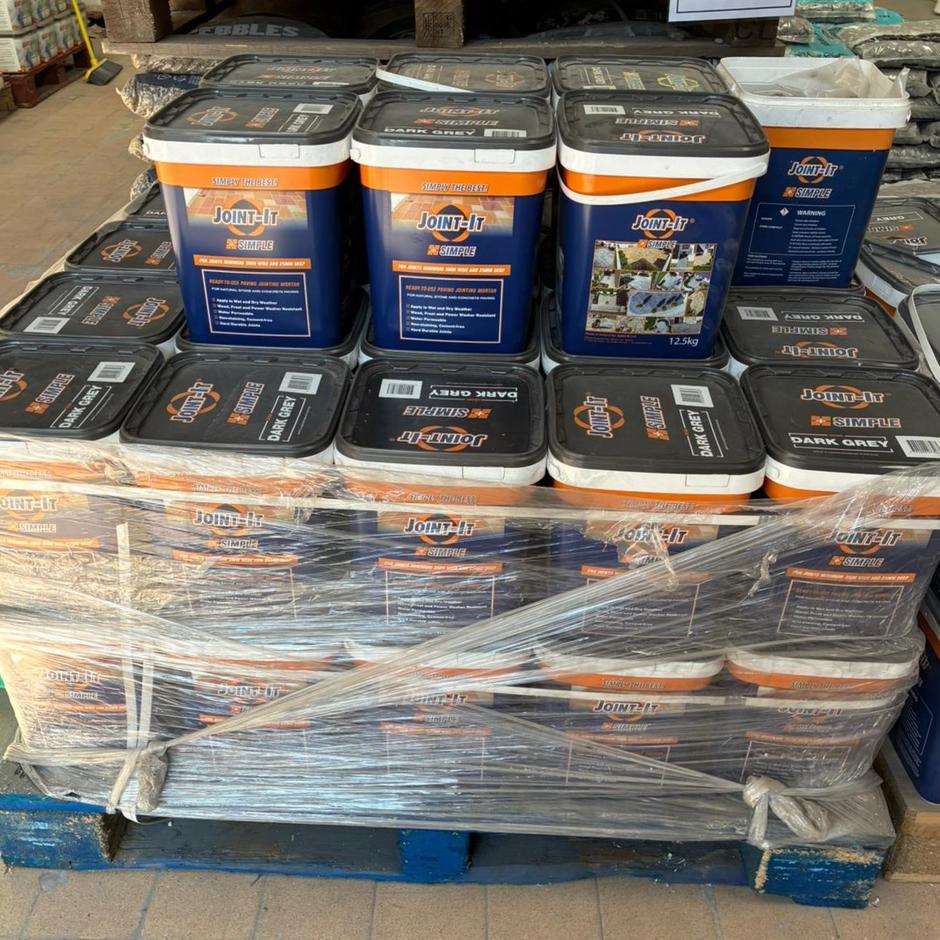 discounted dark grey joint-it paving grout 12.5kg tubs