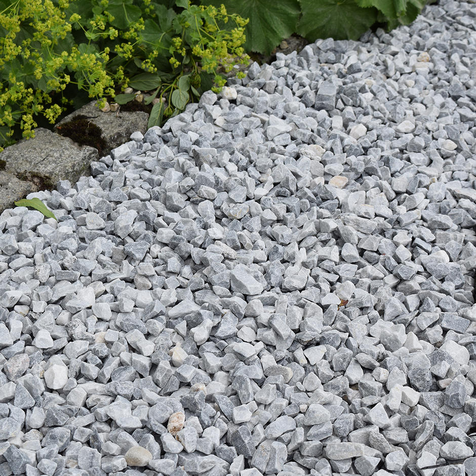20mm Grey Chippings in garden