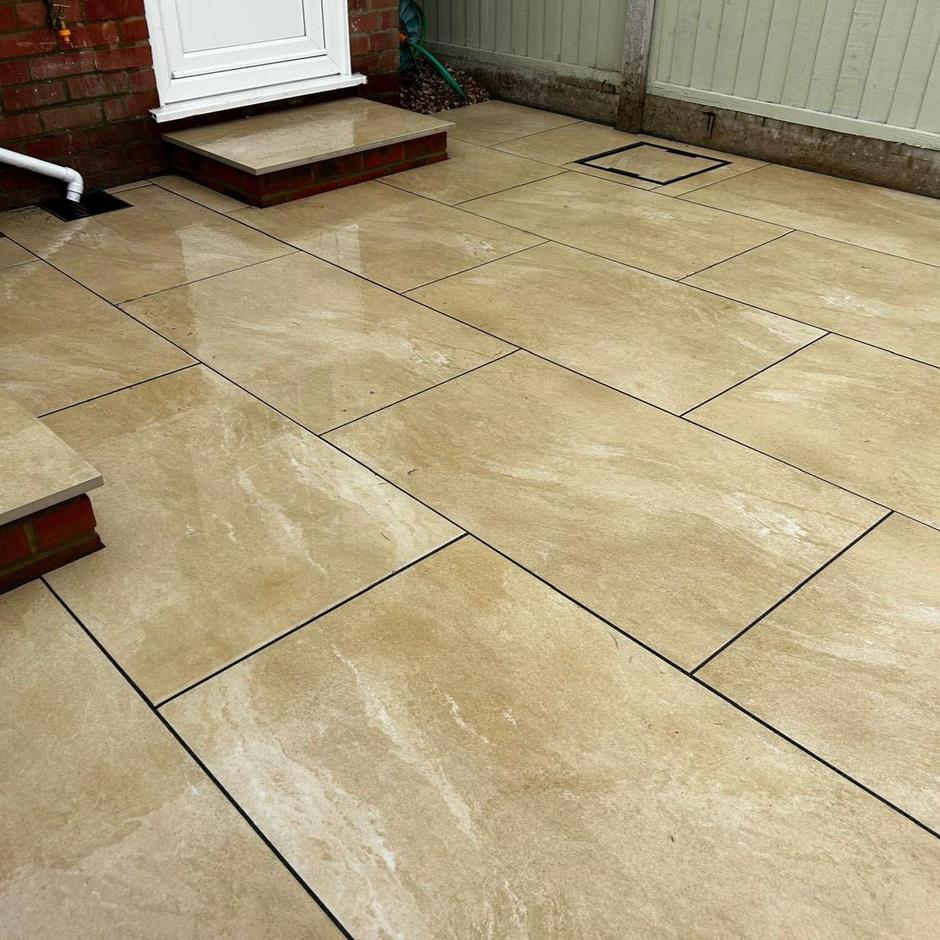 Sienna™ Jupiter Latte Porcelain Paving cream beige porcelain slabs