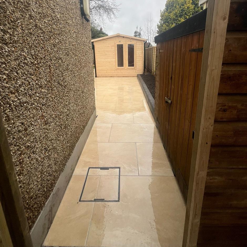 Sienna™ Jupiter Latte Porcelain Paving cream beige porcelain slabs