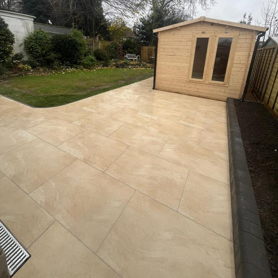 Sienna™ Jupiter Latte Porcelain Paving cream beige porcelain slabs