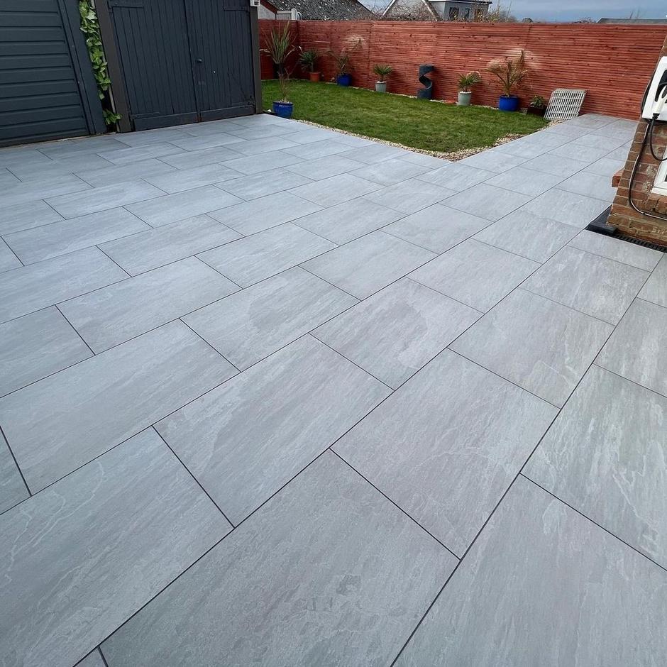 DISCOUNTED 'Natural' Kandla Grey Porcelain Paving, 900x600, 21.06m - Only 1 Pack Available