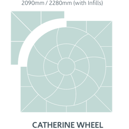 Barley Catherine Wheel, 2.09m natural stone tiles paving layout plan