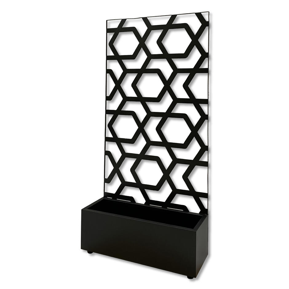 CORE Hive Black Composite Screen with black planter side view