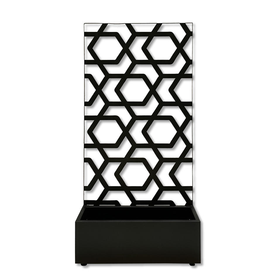 CORE Hive Black Metal Screen with planter front view