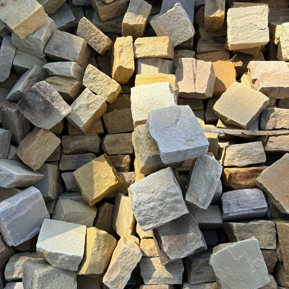 golden fossil thick cut cobbles