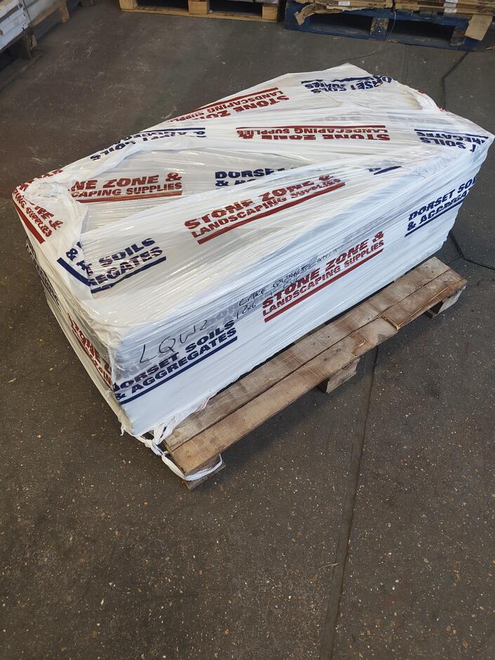 DISCOUNTED Lake Quartz White Porcelain Paving, Various Sizes, 9.72m - Only 1 Pack Available wrapped pack