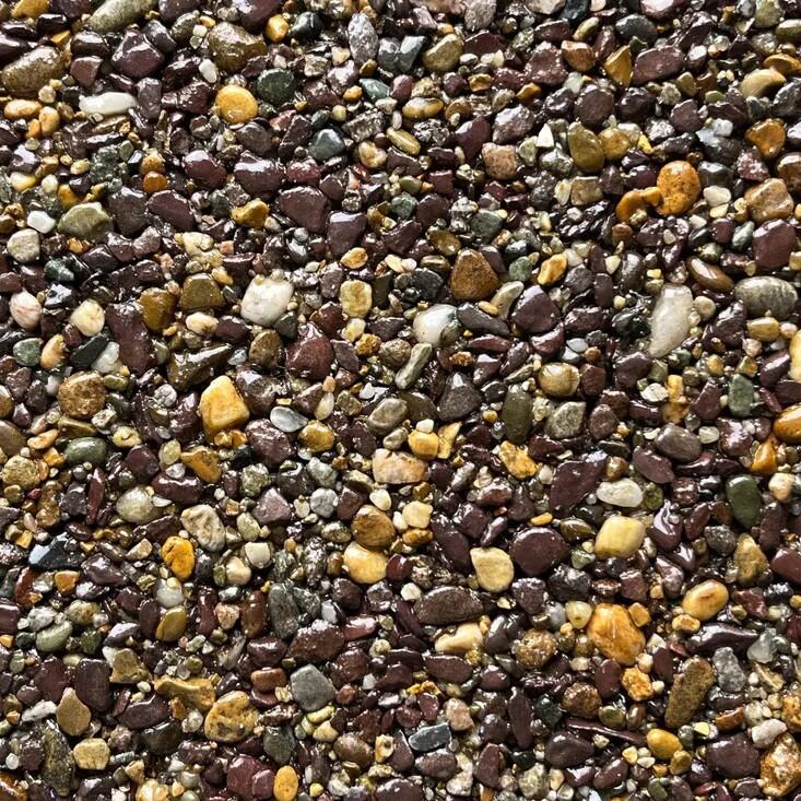 VUBA Resin Kit, Kingsweir brown and plum resin bound aggregates surfacing