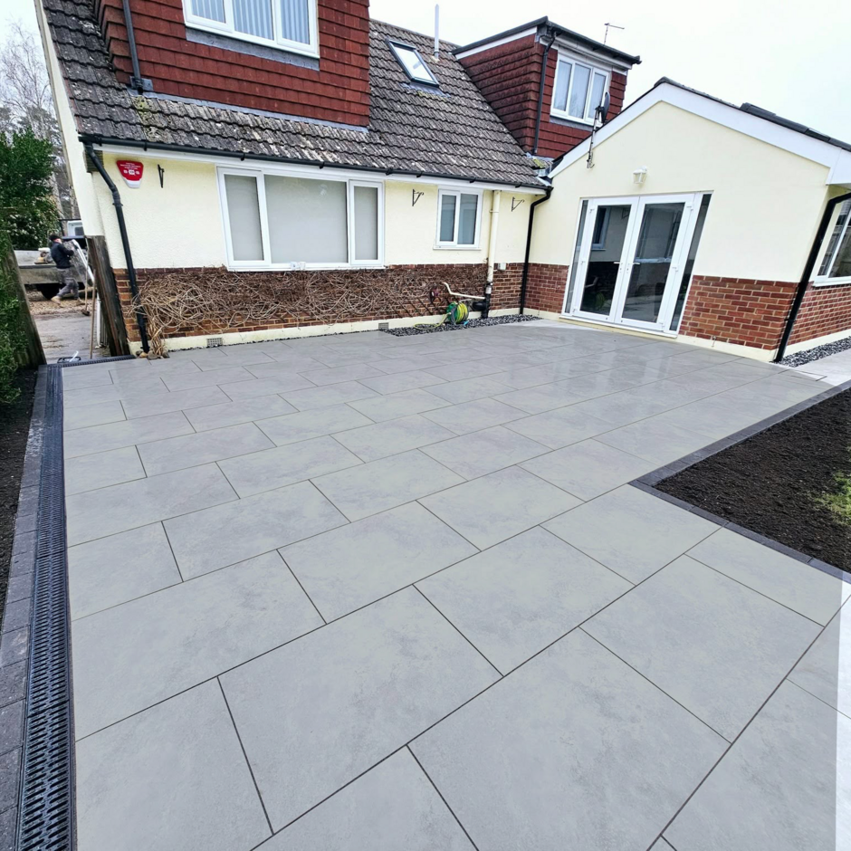 DISCOUNTED 'Natural' Limestone Ash Porcelain Paving, 900 x 600, 17.28m 