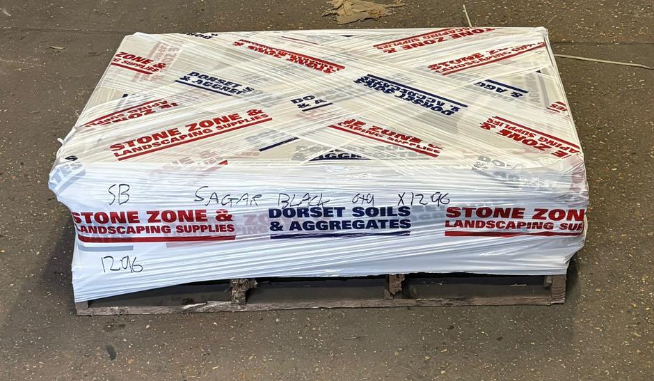 DISCOUNTED Black Limestone Porcelain Paving, 900 x 600, 12.96m - Only 1 Pack Available