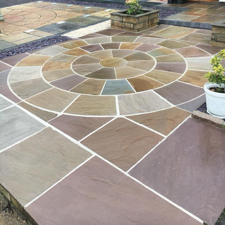 Brown Sandstone Paving slabs beige and golden garden slabs