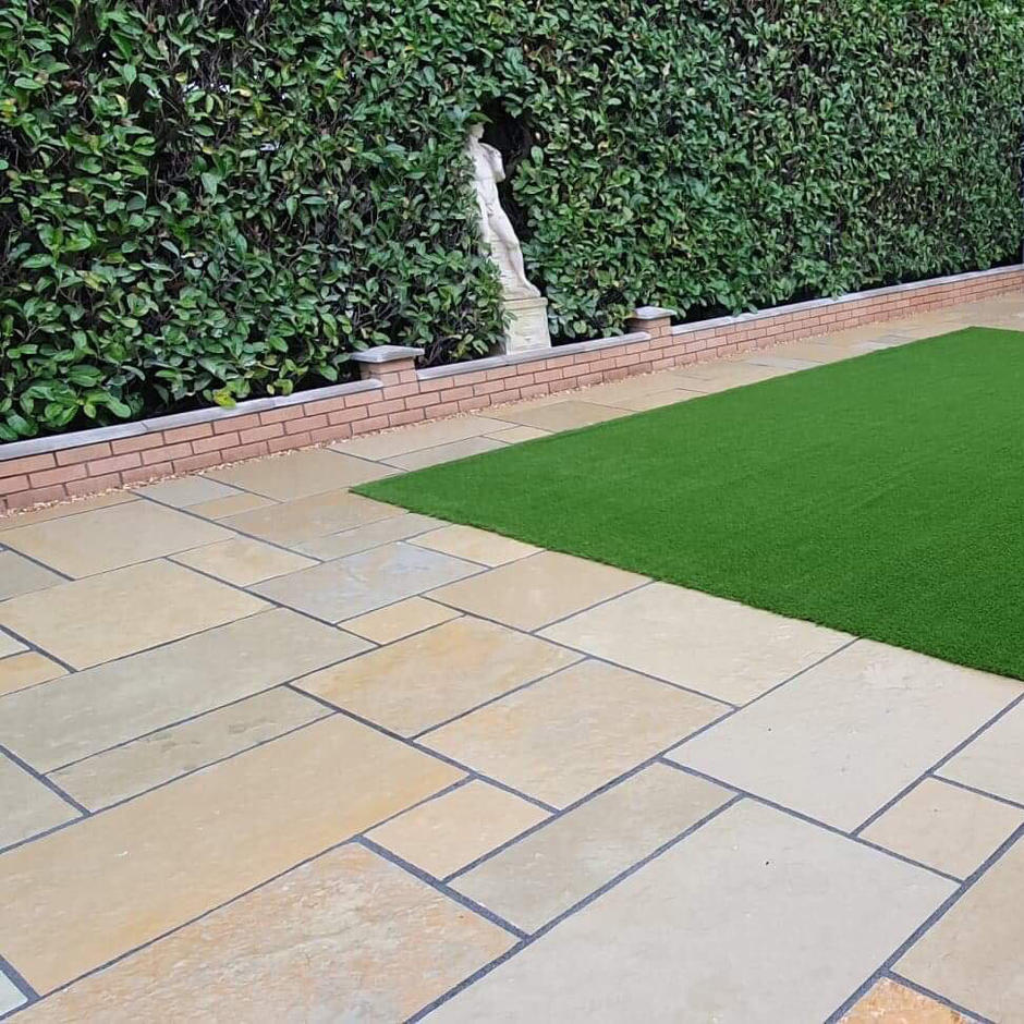 square edged citron paving with grouting