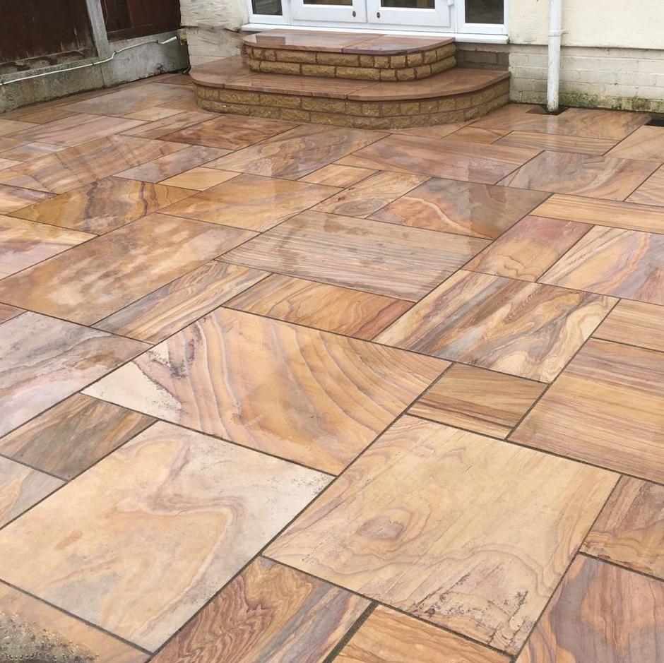 Sawn Rainbow Sandstone Paving slabs