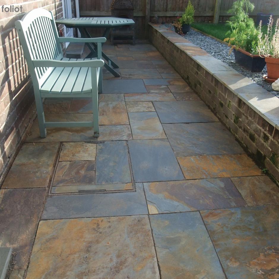 rust copper slate natural paving
